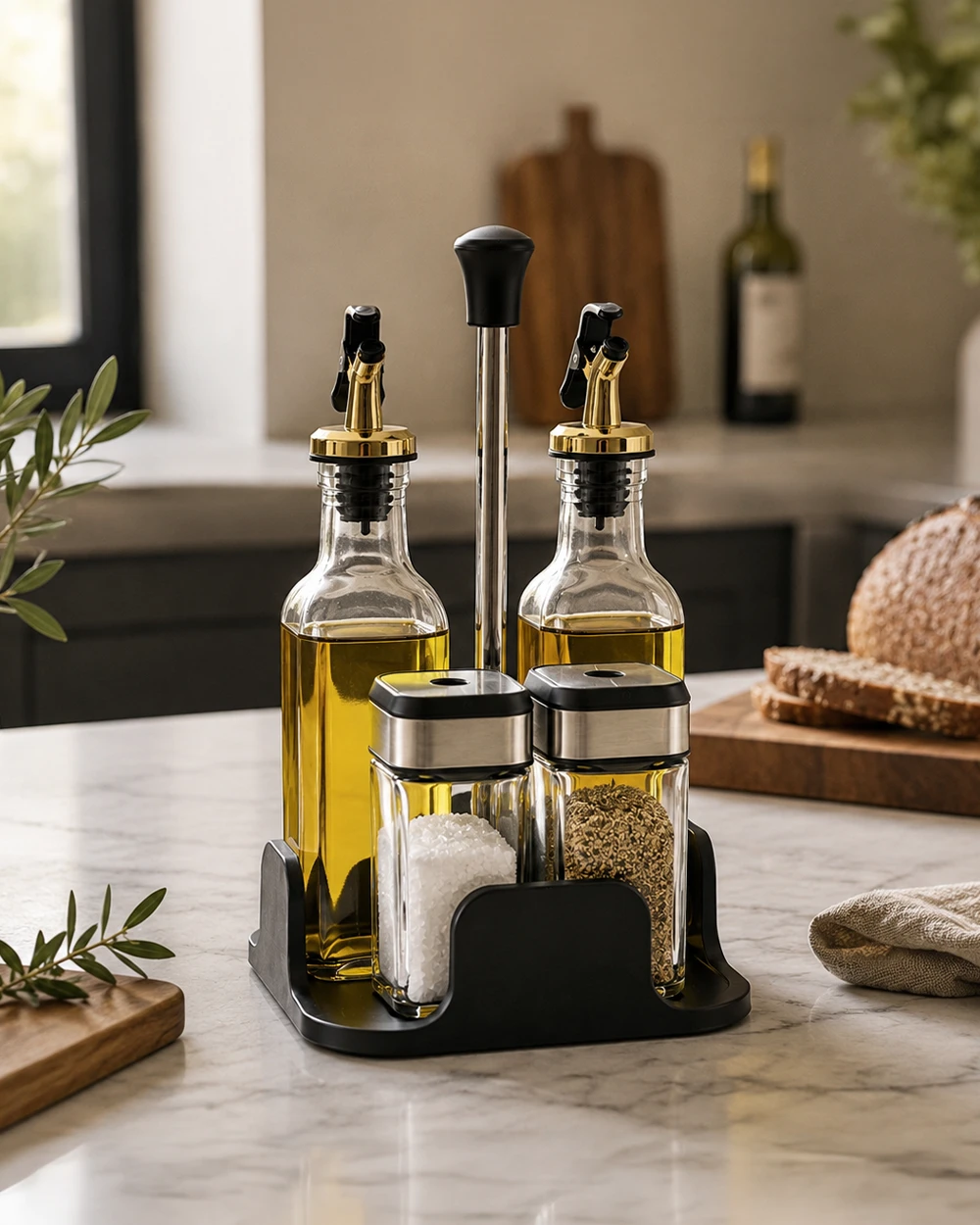 Alternative view of Set Salero + Dispensadores de Aceite