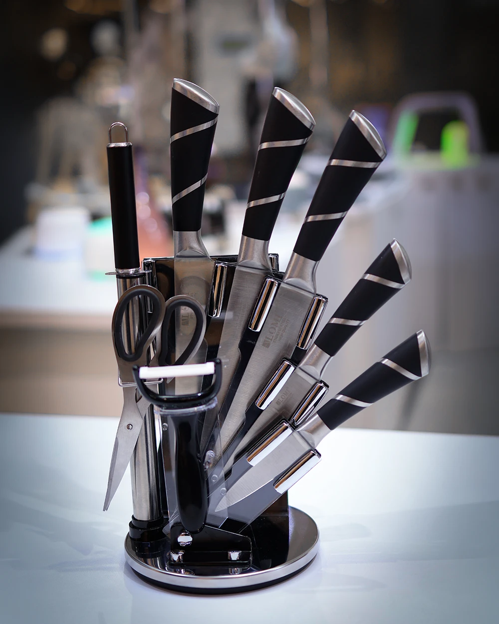 Cuchillos con Base Giratoria
